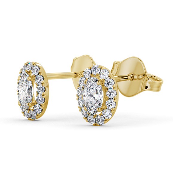 Halo Oval Diamond Earrings 18K Yellow Gold - Sabina ERG99_YG_THUMB1 