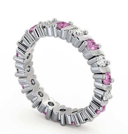  Full Eternity Pink Sapphire and Diamond 1.35ct Ring 9K White Gold - Anslow FE16GEM_WG_PS_THUMB1 