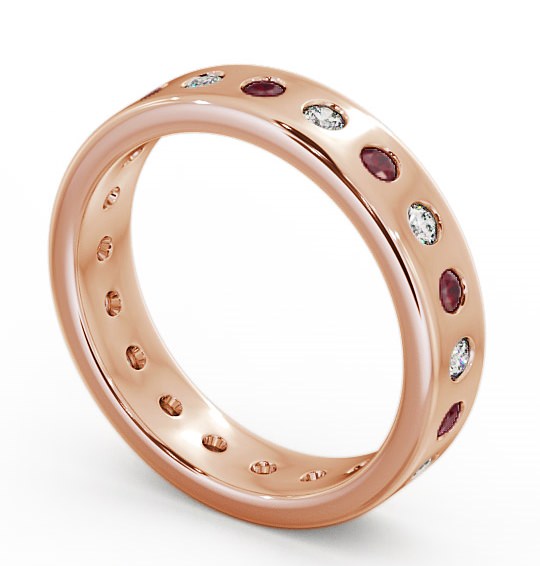  Ruby and Diamond 0.70ct Wedding Ring 9K Rose Gold - Oban FE18GEM_RG_RU_THUMB1 