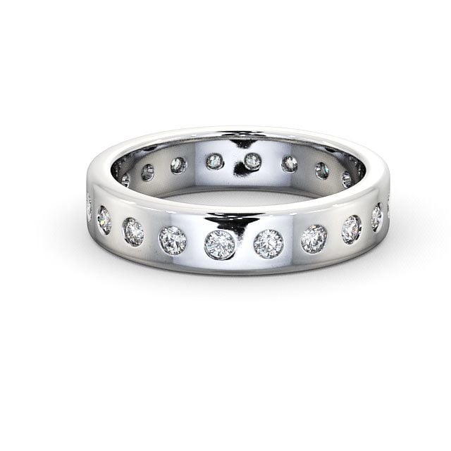 Ladies Round Diamond Wedding Ring Palladium - Oban FE18_WG_FLAT