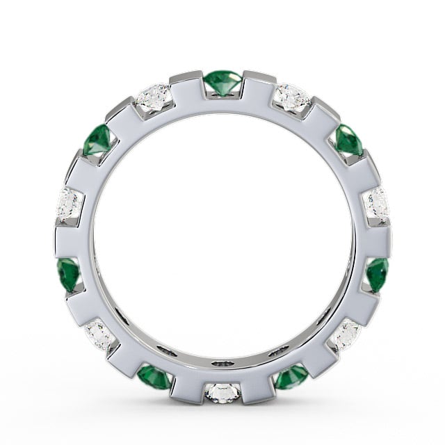 Full Eternity Emerald and Diamond 0.91ct Ring Platinum - Anderby FE20GEM_WG_EM_UP