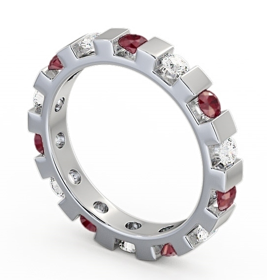 Full Eternity Ruby and Diamond 1.05ct Ring Platinum - Anderby FE20GEM_WG_RU_THUMB1