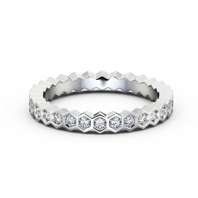 Full Eternity Round Diamond Ring 18K White Gold - Sophia FE24_WG_FLAT