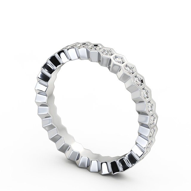 Full Eternity Round Diamond Ring 18K White Gold - Sophia FE24_WG_SIDE