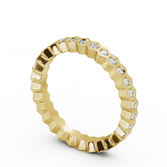Full Eternity Round Diamond Ring 9K Yellow Gold - Sophia FE24_YG_SIDE