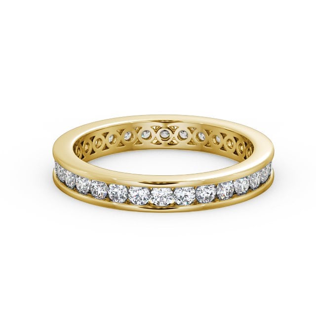 Full Eternity Round Diamond Ring 9K Yellow Gold - Elizabeth FE31_YG_FLAT