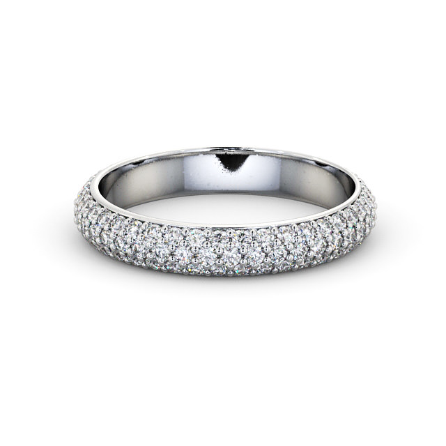 Full Eternity 0.75ct Round Diamond Ring 18K White Gold - Eugenie FE37_WG_FLAT