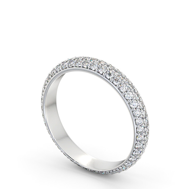 Full Eternity 0.75ct Round Diamond Ring 18K White Gold - Eugenie FE37_WG_SIDE