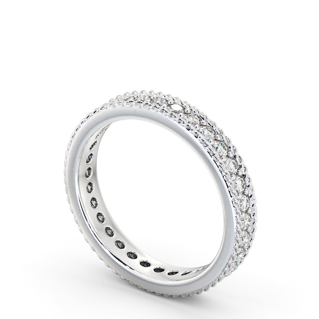 Full Eternity Round Diamond Ring 18K White Gold - Raphel FE41_WG_SIDE