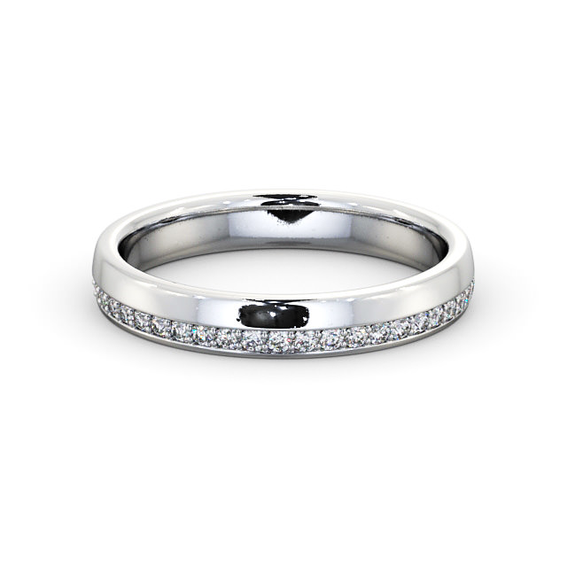 Full Eternity Round Diamond Wedding Ring Platinum - Searby FE46_WG_FLAT