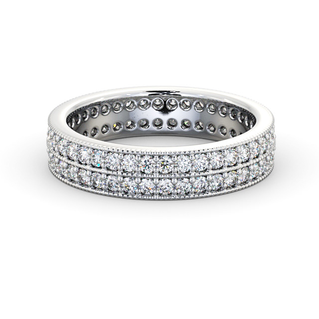 Full Eternity Round Diamond Ring 18K White Gold - Fanella FE50_WG_FLAT