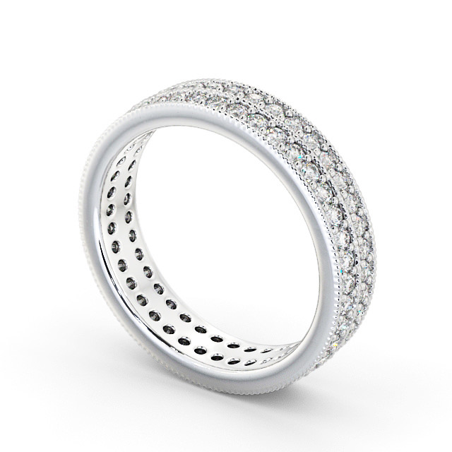 Full Eternity Round Diamond Ring 18K White Gold - Fanella FE50_WG_SIDE