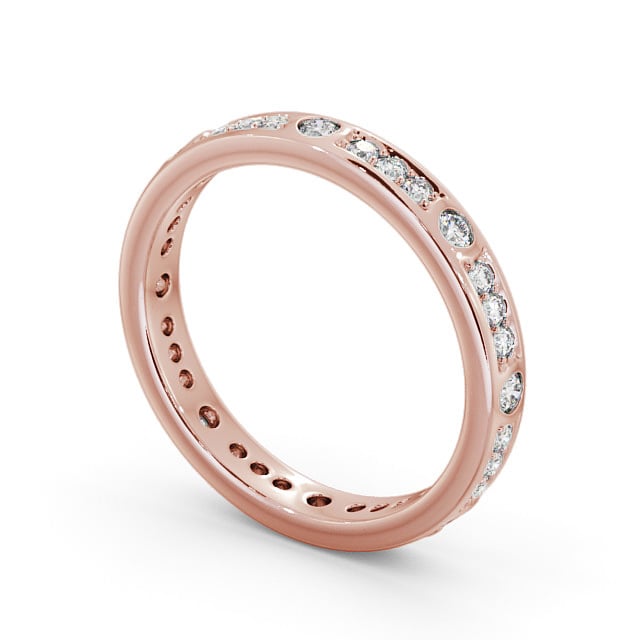Full Eternity 0.48ct Round Diamond Ring 9K Rose Gold - Vedelle FE52_RG_SIDE