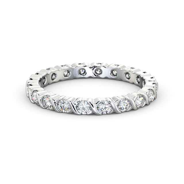 Full Eternity Round Diamond Ring 18K White Gold - Amedis FE55_WG_FLAT