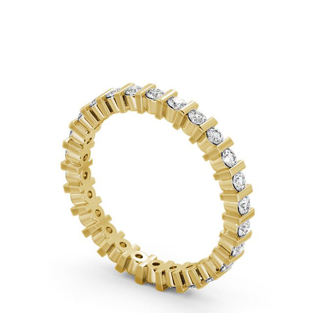 Full Eternity Round Diamond Ring 9K Yellow Gold - Feldy FE5_YG_SIDE