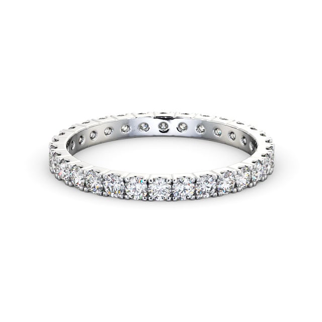Full Eternity Round Diamond Ring 18K White Gold - Eugenia FE64_WG_FLAT
