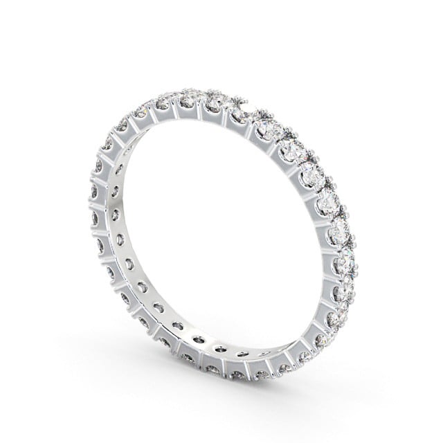 Full Eternity Round Diamond Ring 18K White Gold - Eugenia FE64_WG_SIDE