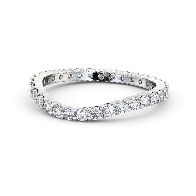 Full Eternity Round Diamond Ring 18K White Gold - Dangira FE66_WG_FLAT