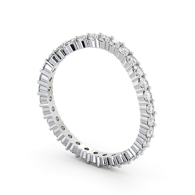 Full Eternity Round Diamond Ring 18K White Gold - Dangira FE66_WG_SIDE
