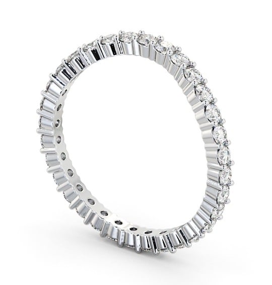 Full Eternity Round Diamond Ring 18K White Gold - Dangira FE66_WG_THUMB1
