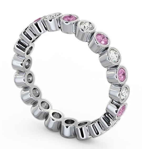 Full Eternity Pink Sapphire and Diamond 0.70ct Ring Platinum - Perivale FE6GEM_WG_PS_THUMB1