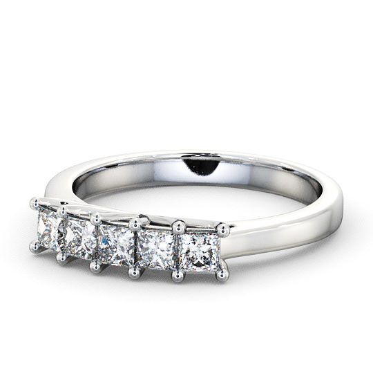  Five Stone Princess Diamond Ring 18K White Gold - Tremore FV13_WG_THUMB2 