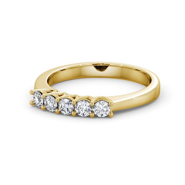 Five Stone Round Diamond Ring 18K Yellow Gold - Airedale FV15_YG_FLAT