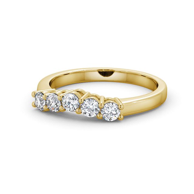Five Stone Round Diamond Ring 9K Yellow Gold - Callaly FV16_YG_FLAT