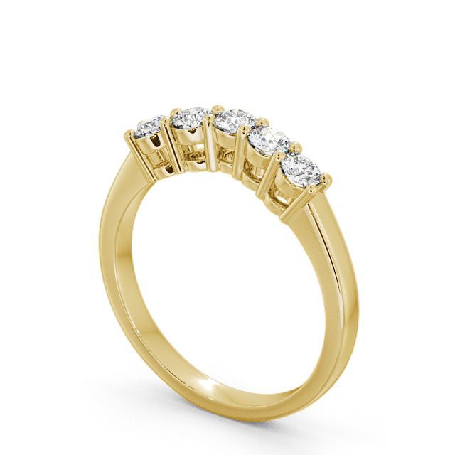 Five Stone Round Diamond Ring 9K Yellow Gold - Callaly FV16_YG_SIDE