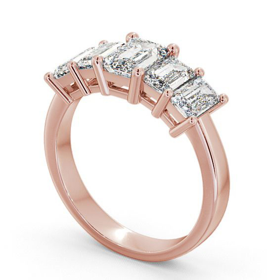Five Stone Emerald Diamond Ring 9K Rose Gold - Carnaby FV17_RG_THUMB1