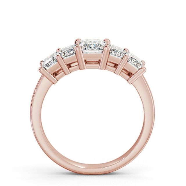 Five Stone Emerald Diamond Ring 18K Rose Gold - Carnaby FV17_RG_UP
