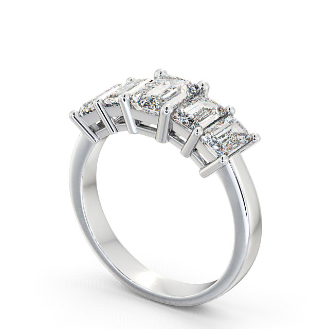 Five Stone Emerald Diamond Ring Palladium - Carnaby FV17_WG_SIDE