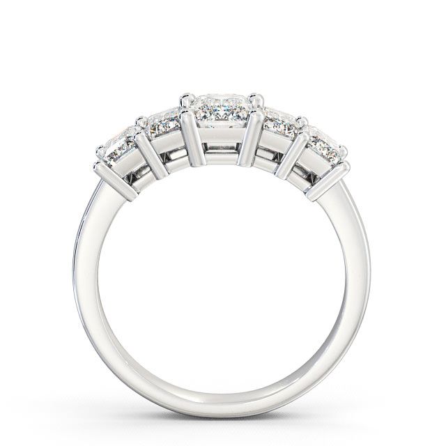Five Stone Emerald Diamond Ring 9K White Gold - Carnaby FV17_WG_UP