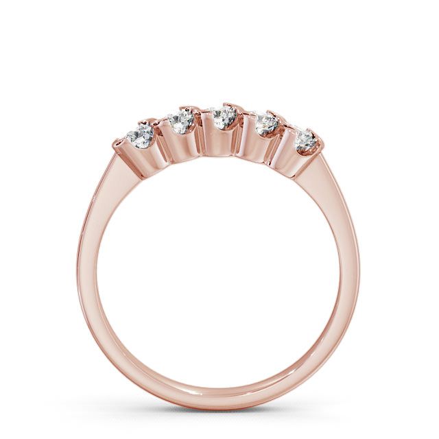 Five Stone Round Diamond Ring 9K Rose Gold - Dovenby FV18_RG_UP