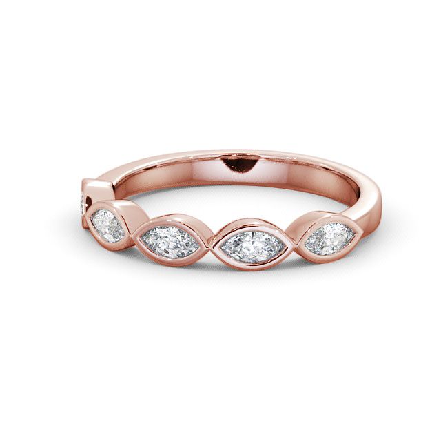 Five Stone Marquise Diamond Ring 9K Rose Gold - Penrose FV19_RG_FLAT