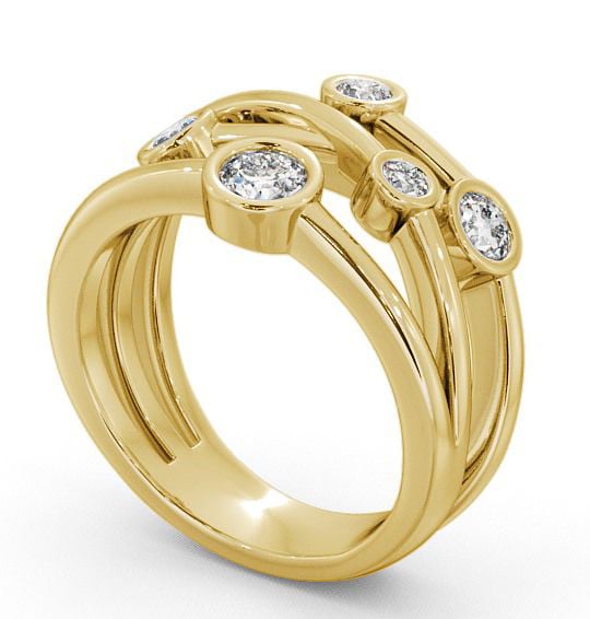 Five Stone Round Diamond Ring 9K Yellow Gold - Jericho FV20_YG_THUMB1