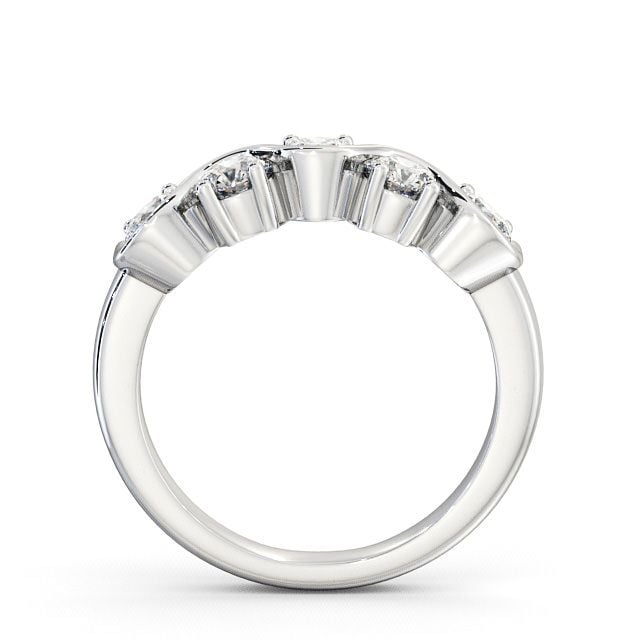 Five Stone Round Diamond Ring 18K White Gold - Kingston FV21_WG_UP