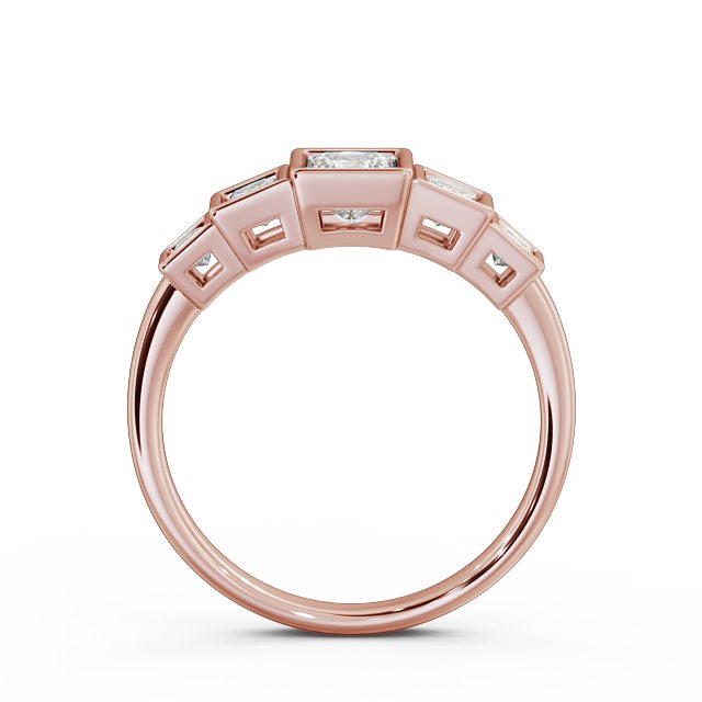 Five Stone Princess Diamond Ring 9K Rose Gold - Nevis FV22_RG_UP