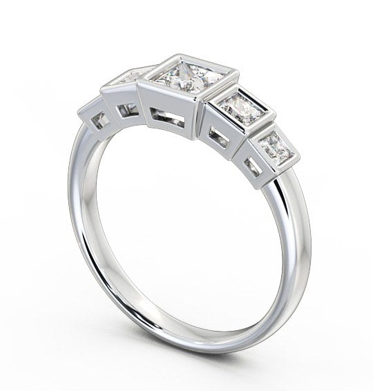 Five Stone Princess Diamond Ring 18K White Gold - Nevis FV22_WG_THUMB1