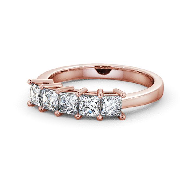 Five Stone Princess Diamond Ring 18K Rose Gold - Dalmeny FV2_RG_FLAT
