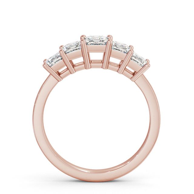 Five Stone Princess Diamond Ring 9K Rose Gold - Bridgemont FV3_RG_UP