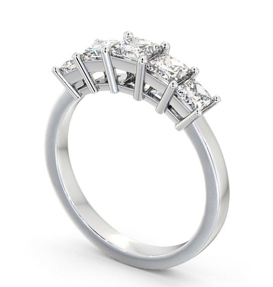 Five Stone Princess Diamond Ring 9K White Gold - Bridgemont FV3_WG_THUMB1