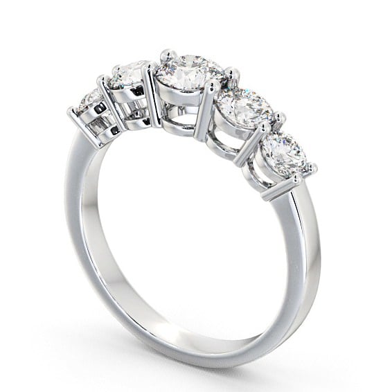 Five Stone Round Diamond Ring Platinum - Portobello FV4_WG_THUMB1