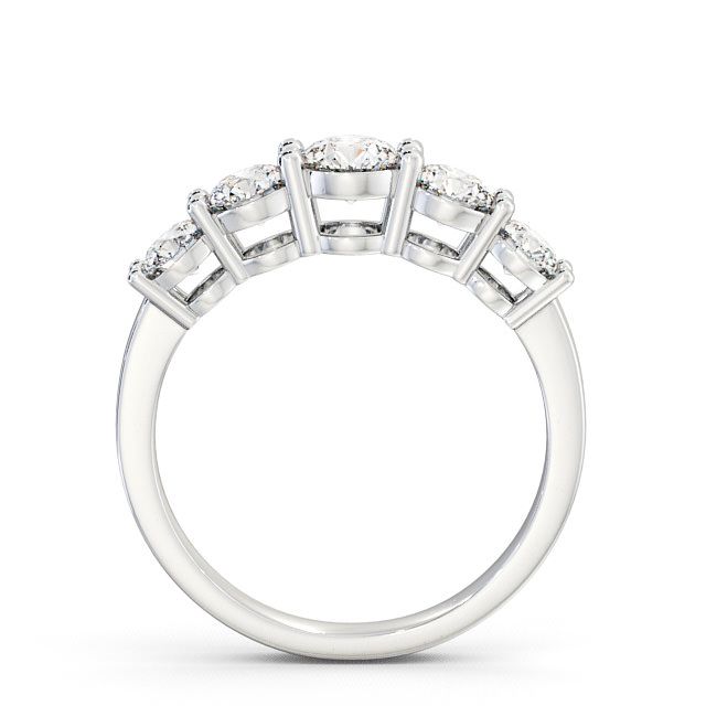 Five Stone Round Diamond Ring 9K White Gold - Portobello FV4_WG_UP