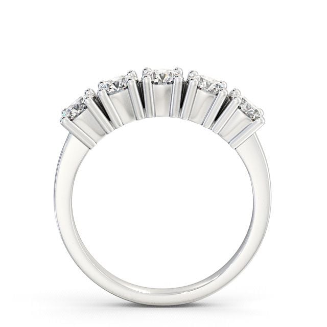 Five Stone Round Diamond Ring 9K White Gold - Sowerby FV5_WG_UP