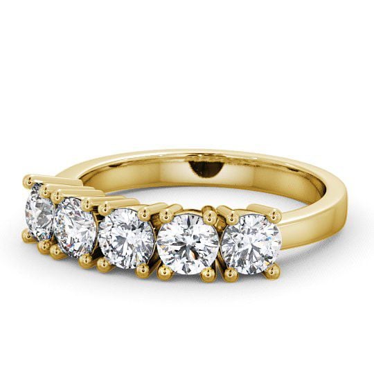  Five Stone Round Diamond Ring 18K Yellow Gold - Sowerby FV5_YG_THUMB2 