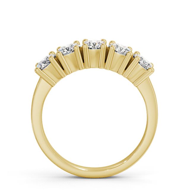 Five Stone Round Diamond Ring 9K Yellow Gold - Sowerby FV5_YG_UP