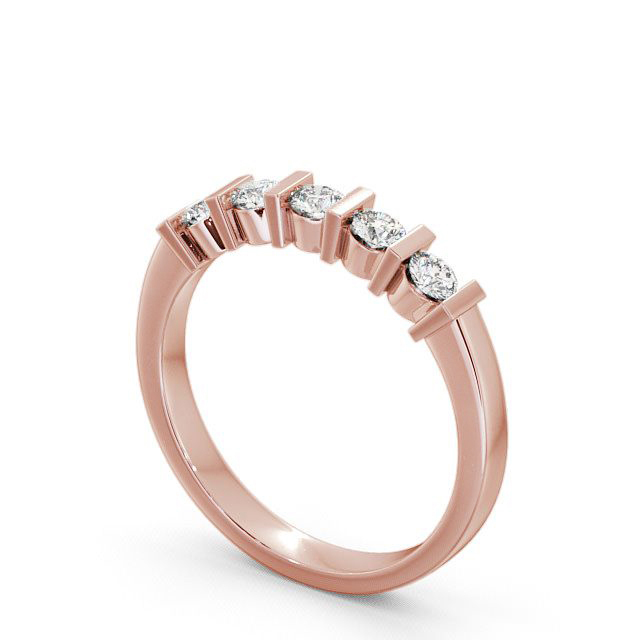 Five Stone Round Diamond Ring 18K Rose Gold - Hawnby FV6_RG_SIDE