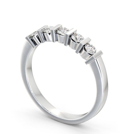 Five Stone Round Diamond Ring Platinum - Hawnby FV6_WG_THUMB1