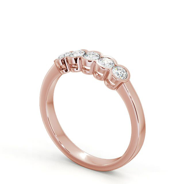 Five Stone Round Diamond Ring 9K Rose Gold - Rowley FV7_RG_SIDE